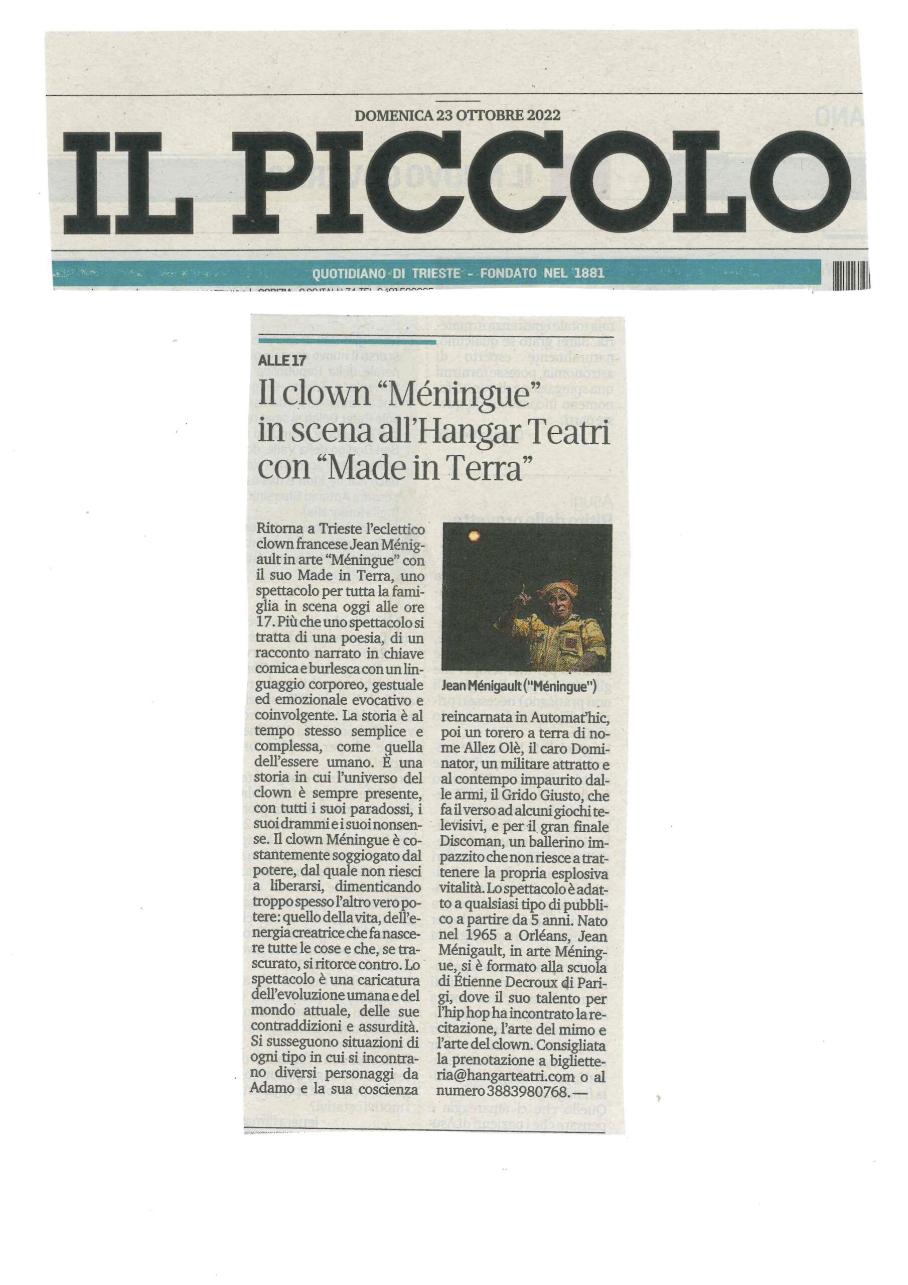 Il Piccolo 23 oct 22