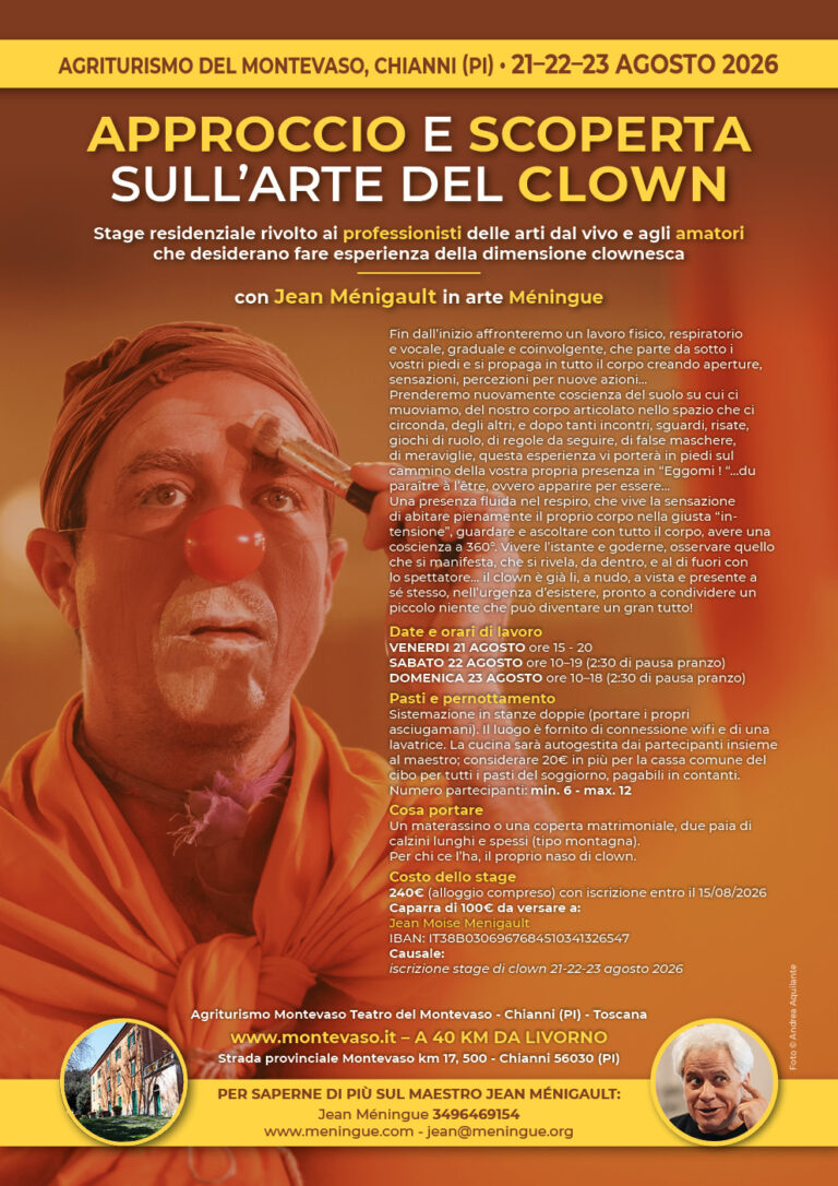 Approccio e scoperta sull'arte di essere clown dal 21 al 23 agosto 2026